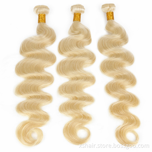 No Tangle Honey Brown 613 Color Human Hair Bundle Brazilian 12A Body Wave Human Hair Bundles